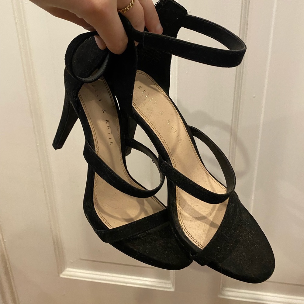 Womens Kelly & Katie Black Strappy Heels